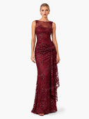 Sequin Jacquard Boat Neck Maxi Dress