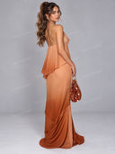 Elegant 3D Floral Ruffle-Trim Cami Maxi Dress