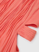Elegant Halter Neck Pleated Cutout Maxi Dress