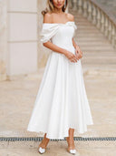 Elegant Off-the-shoulder Draped Maxi Dress