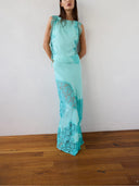 Elegant Lace Trim Sleeveless Satin Two-Piece Set