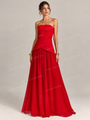 Elegant Square Neck Peplum Maxi Dress