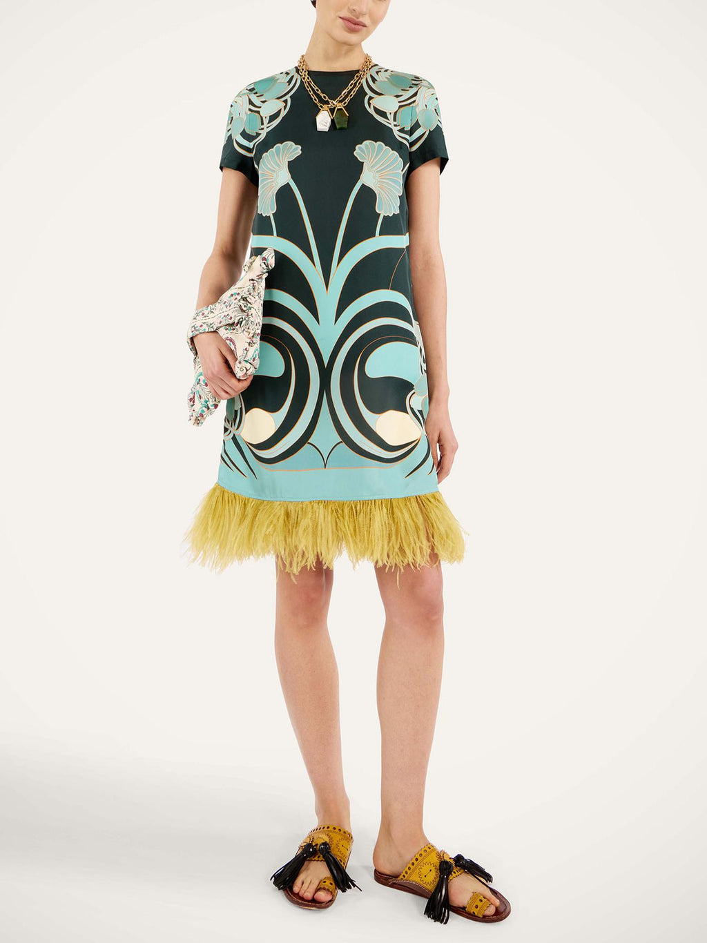 Chic Botanical Print Mini Dress