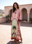 Mystic Palm Printed Maxi Dress