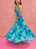 Floral Print Ruched Two-Piece Set