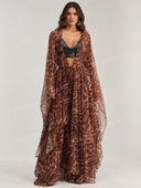 sexy Leopard Print Sheer Kimono & Wide Leg Pants Two Piece Set