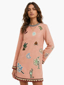 Fashionable Printed Linen Mini Dress