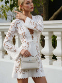 Exquisite Lace Deep V-Neck Mini Dress