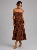 Elegant Floral Cami Maxi Dress & Long Knit Cardigan Set