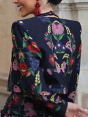 Elegant Backless Printed Layered Chiffon Flowing Maxi Dress