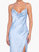 Elegant Draped Neckline Maxi Dress