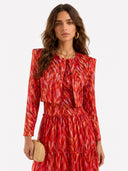 Elegant Halter Neck Abstract Print Tiered Maxi Dress