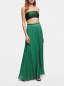Elegant Backless pleated Top & Skirt Two-Piece Set