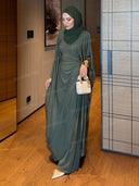Elegant Ruched Batwing Top & Wide Leg Pants Set