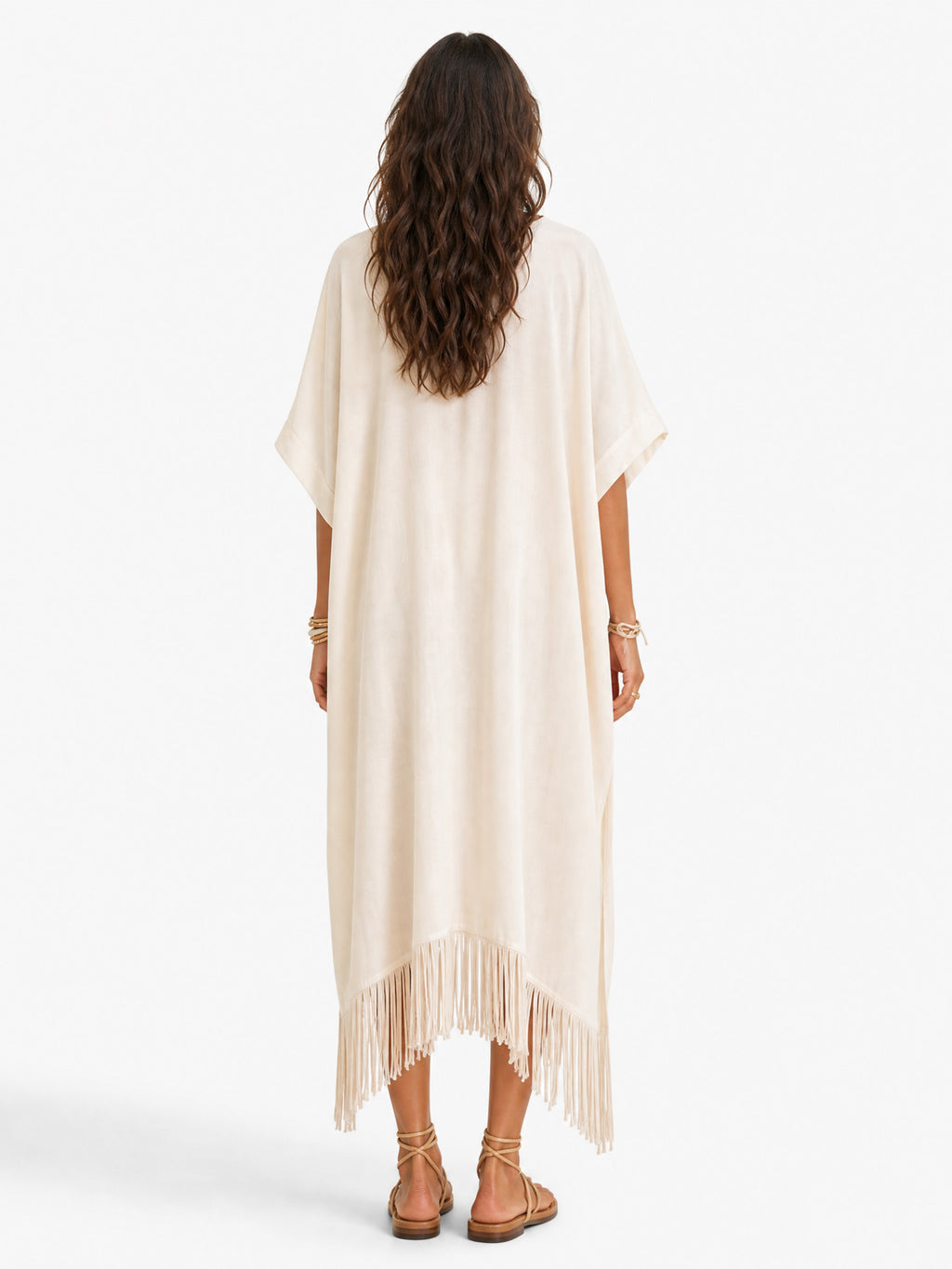 V-Neck Tassel Design Maxi Dress