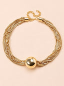 Layered Gold Pendant Chain Necklace