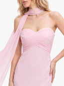 Flower Design Shawl Maxi Dress