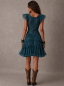 Sexy Lace Chiffon Ruffle Mini Dress