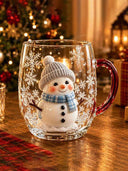 Christmas Art Glass Mug with Handle