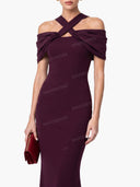 Elegant Satin Twist Neck Backless Maxi Dress