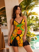 Printed Sling Mini Dress