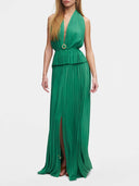 Elegant Backless pleated Top & Skirt Two-Piece Set