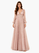 Elegant Sparkling Ruffled Party Maxi Dress