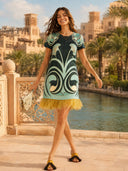 Chic Botanical Print Mini Dress