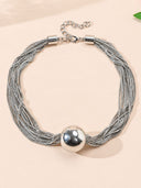 Layered Gold Pendant Chain Necklace