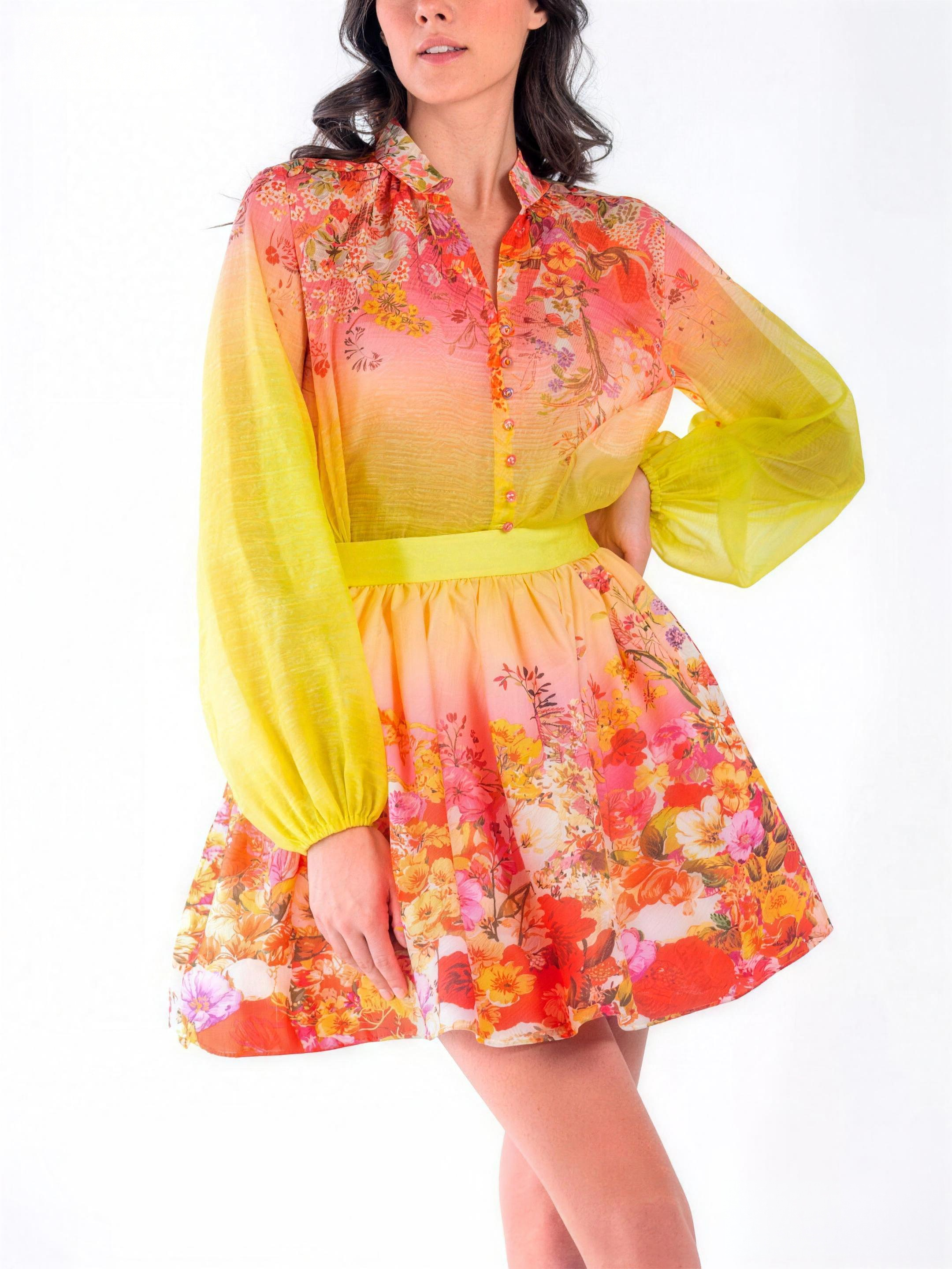 Vibrant Flower Two-Piece Set