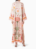 Azure Dream Printed Tie Neck Maxi Dress