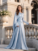 Pleated Ribbon Design Maxi Dress