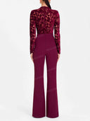 Elegant Lace Panel Flared Jumpsuit