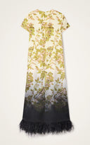 Feather Hem Midi Dress