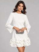 Elegant Bell Sleeve Prom Mini Dress