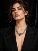 Layered Gold Pendant Chain Necklace