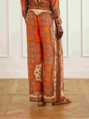 Retro Paisley Print Long Sleeve Shirt & Pants Two-Piece Set