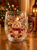Christmas Art Glass Mug with Handle