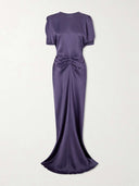 Satin Flutter Sleeve Dress
