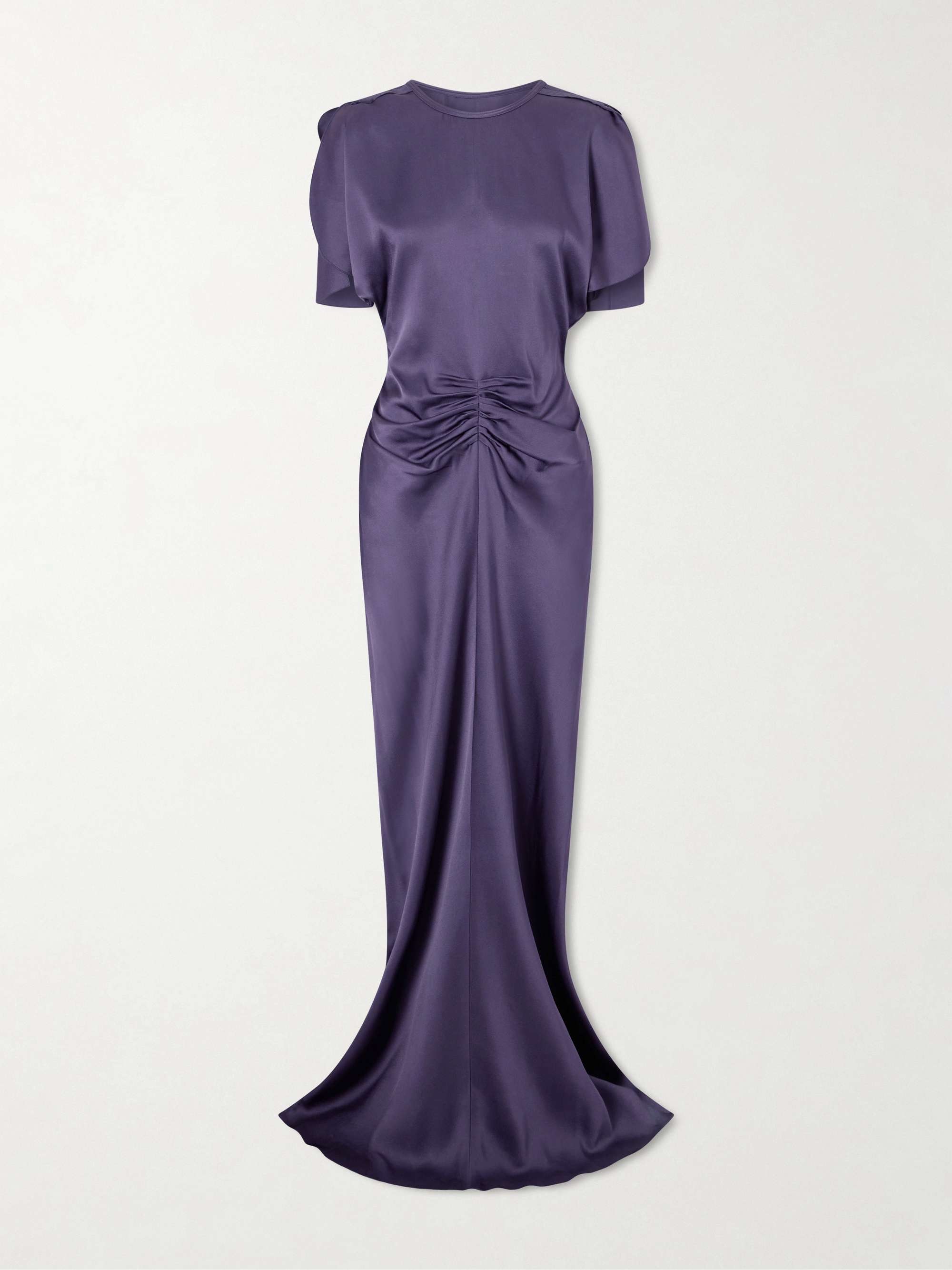 Satin Flutter Sleeve Dress