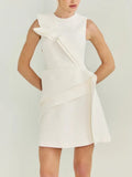 Elegant Origami-Inspired Sleeveless Mini Dress