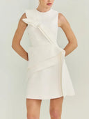 Elegant Origami-Inspired Sleeveless Mini Dress
