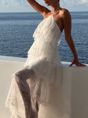Elegant Lace Cami Tiered Maxi Dress