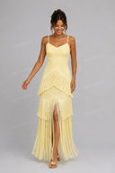 Elegant Lace Fringe Cami Maxi Dress