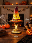 Halloween Sun Witch Hat Stained Glass Table Lamp