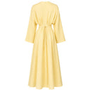 Elegant Pleated Long Sleeve Pocket Maxi Dress