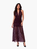 Elegant Deep V-Neck Cutout Lace Maxi Dress