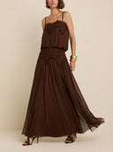 Sexy Lace Spaghetti Strap Mesh Maxi Dress