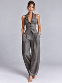 Tailored Vest & Wide Leg Pants Set
