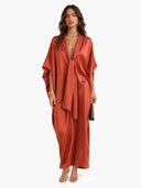 Elegant Silky Satin Robe Maxi Dress